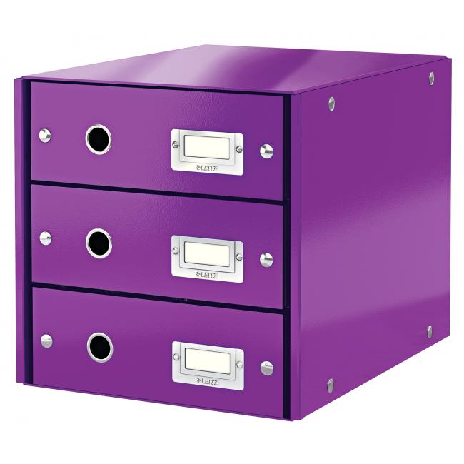 Drawer box Leitz Click & Store 3 drawers purple