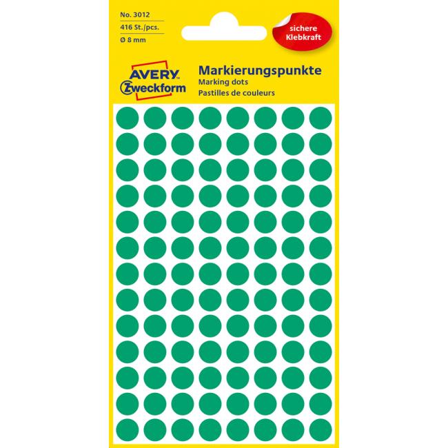 [AV003012] Round labels 8mm Avery green
