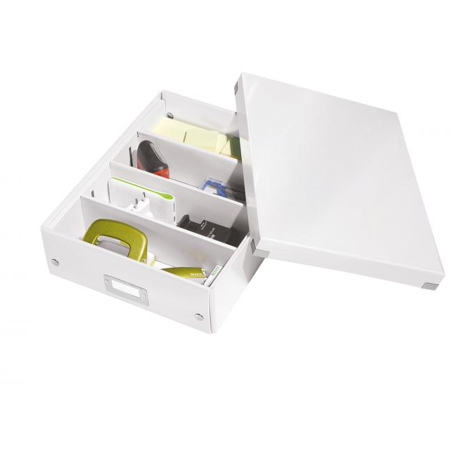 [ES605801] Medium organizational box Click & Store pearl white