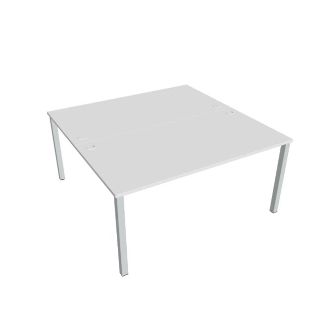 Uni work table, double, 160x75.5x160 cm, white/grey