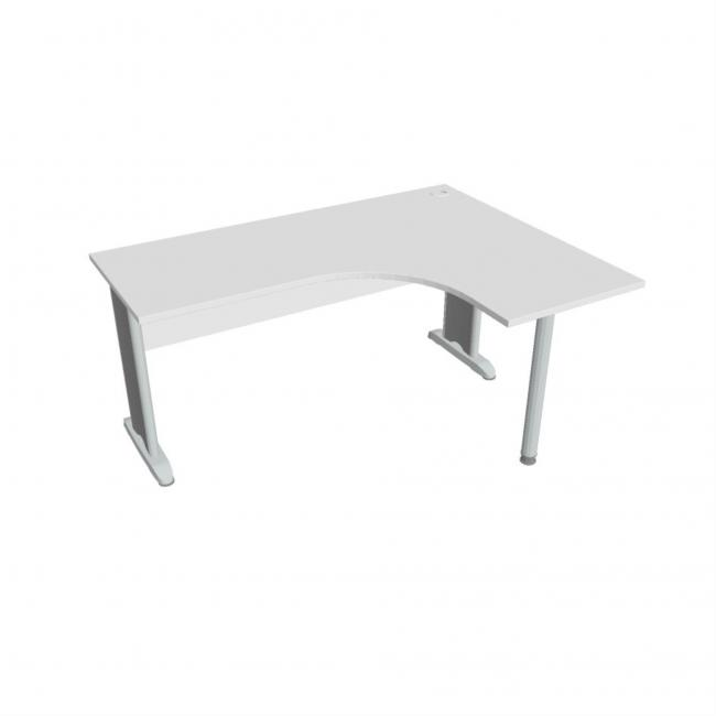 Cross desk, ergo, left, 160x75.5x120 cm, white/metal