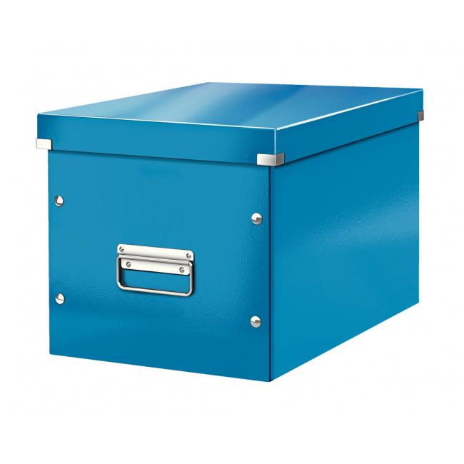 Square box Click & Store A4 metallic blue