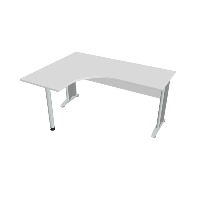 Cross desk, ergo, right, 160x75.5x120 cm, white/metal