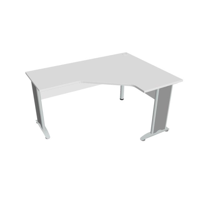 Cross desk, ergo, left, 160x75.5x120 cm, white/metal