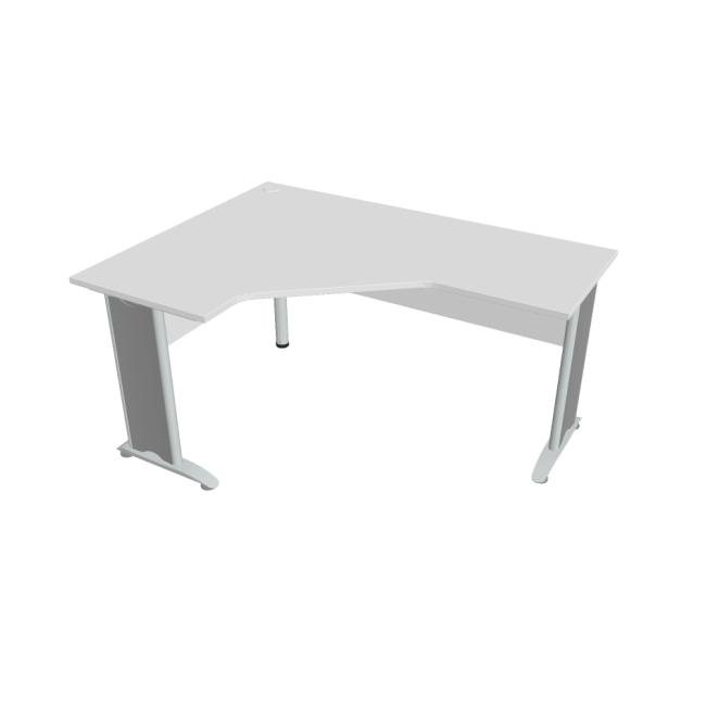 Cross desk, ergo, right, 160x75.5x120 cm, white/metal