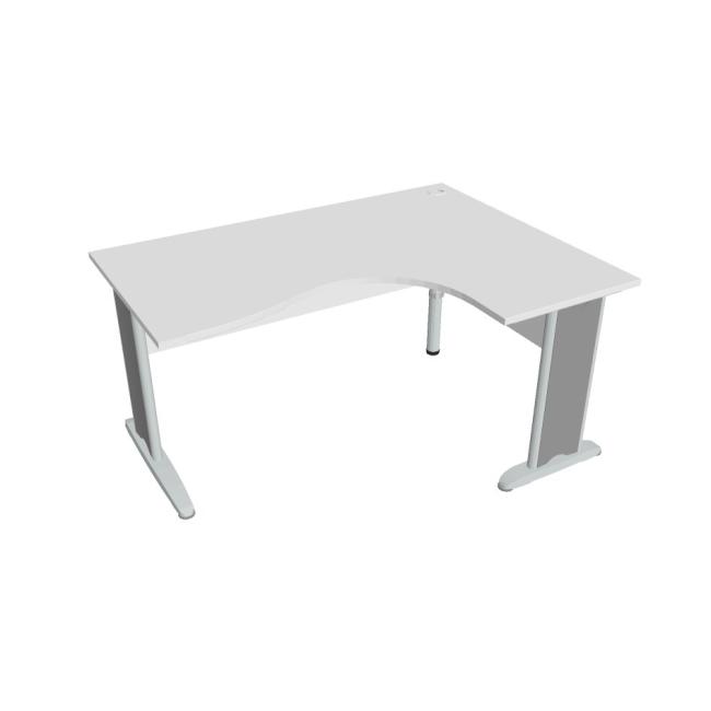 Cross desk, ergo, left, 160x75.5x120 cm, white/metal