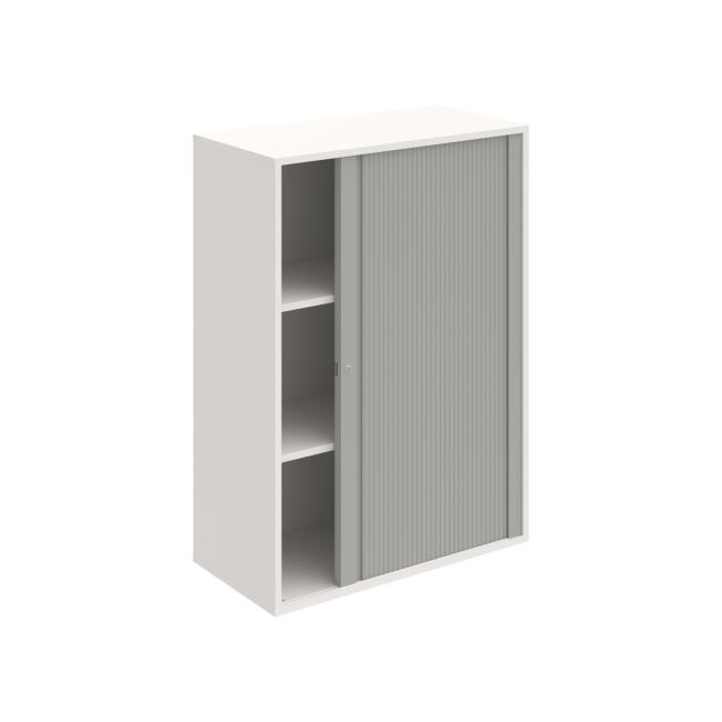 Drive shelf cabinet, 80x111x40 cm, grey/white, lock