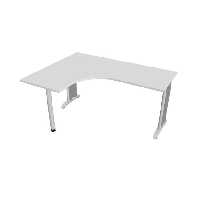 [ON162099] Flex desk, ergo, right, 160x75.5x120 (60x60) cm, white/metal