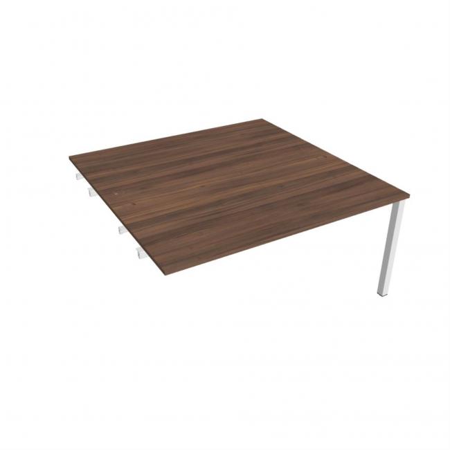 Work table Uni k pozdź. chain, 160x75.5x160 cm, walnut/white