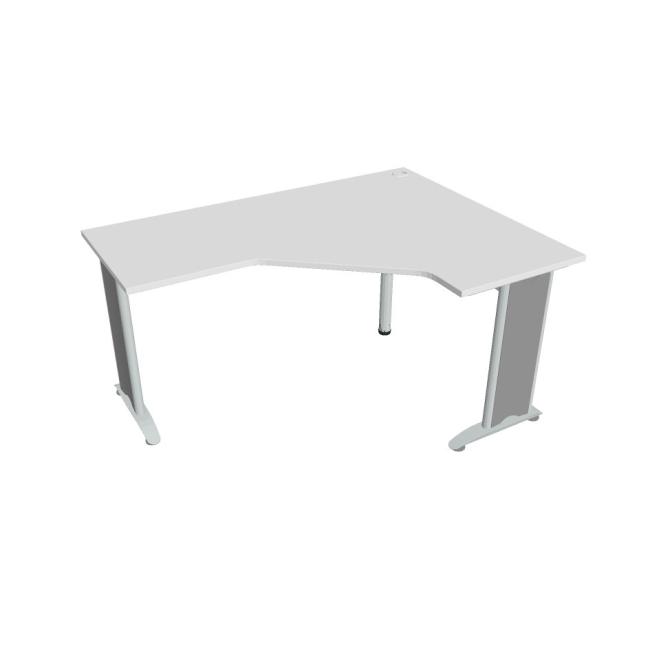 Flex desk, ergo, left, 160x75.5x120 (60x60) cm, white/metal