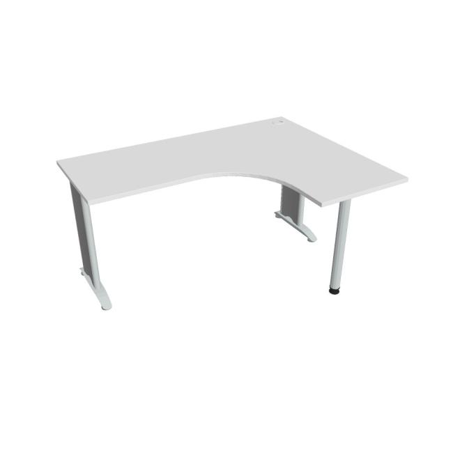 Flex desk, ergo, left, 160x75.5x120 (60x60) cm, white/metal