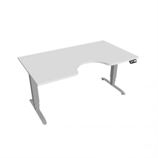 Motion Ergo desk, PO, 3S, 160x61-128x90 cm, white/grey