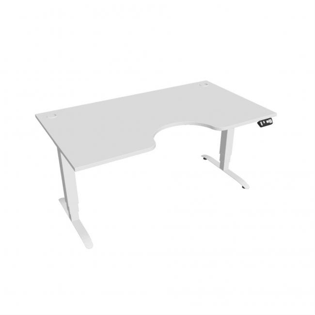 Motion Ergo desk, PO, 3S, 160x61-128x90 cm, white/white