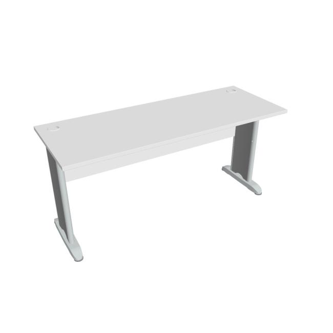 Cross work table, 160x75.5x60 cm, white/metal