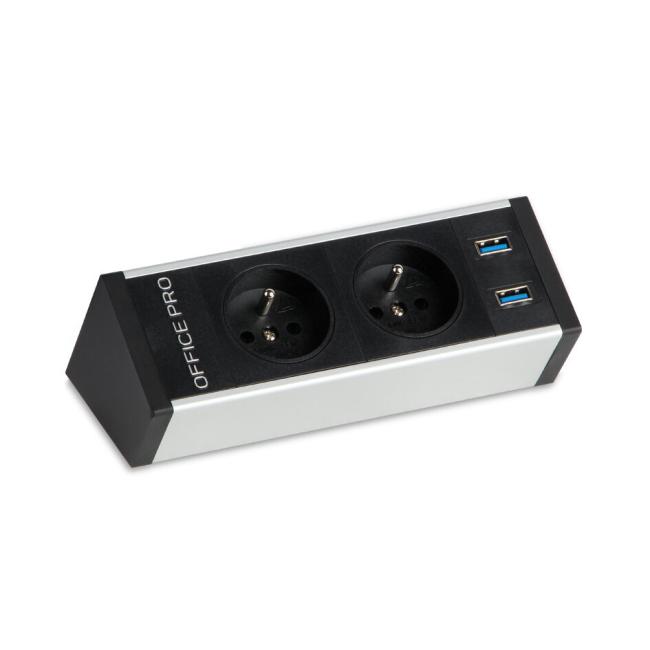 Pevný zásuvkový panel na hranu stola PECZ B 001