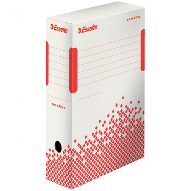 Archive box Esselte Speedbox 100mm white/red