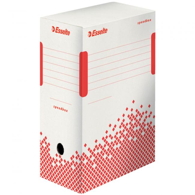 Archive box Esselte Speedbox 150mm white/red
