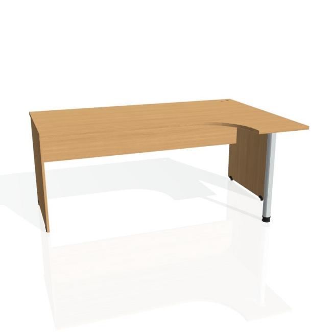 Gate work desk, ergo, left, 180x75.5x120 cm, beech/beech