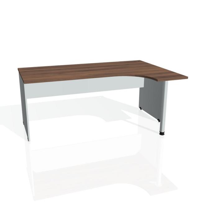 Gate desk, ergo, left, 180x75.5x120 cm, walnut/grey