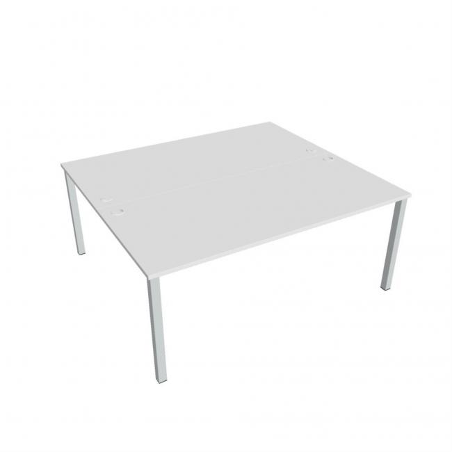 Uni work table, double, 180x75.5x160 cm, white/grey