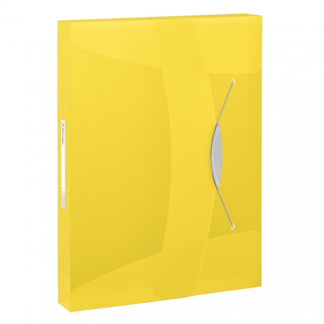 Plastic box with rubber band Esselte VIVIDA yellow