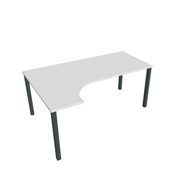 Work desk Uni, ergo, right, 180x75.5x120 cm, white/black