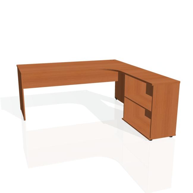 Gate desk, ergo, left, 180x75.5x200 cm, cherry/cherry