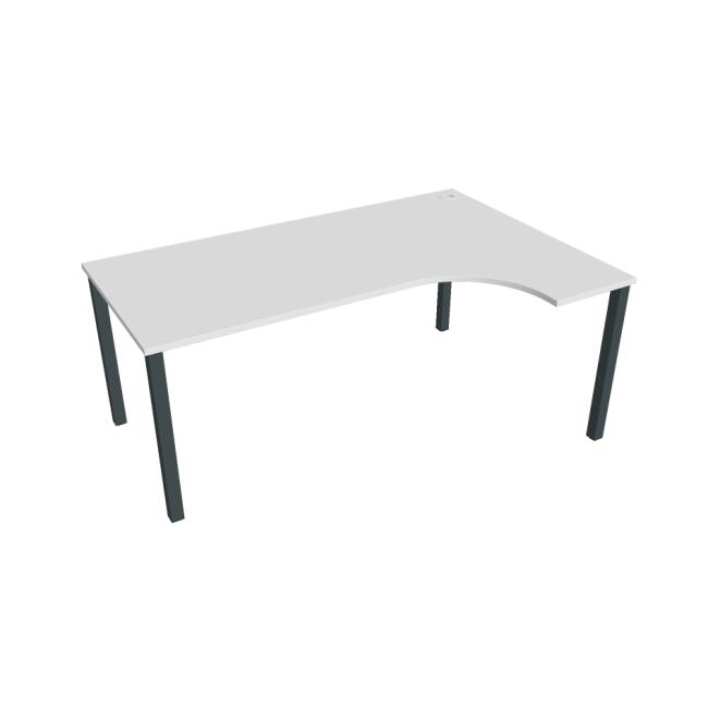 Work desk Uni, ergo, left, 180x75.5x120 cm, white/black