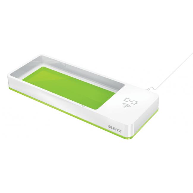 Desk organizer with wireless charging Leitz WOW green and white