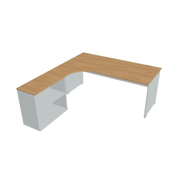 Gate desk, ergo, right, 180x75.5x200 cm, oak/grey