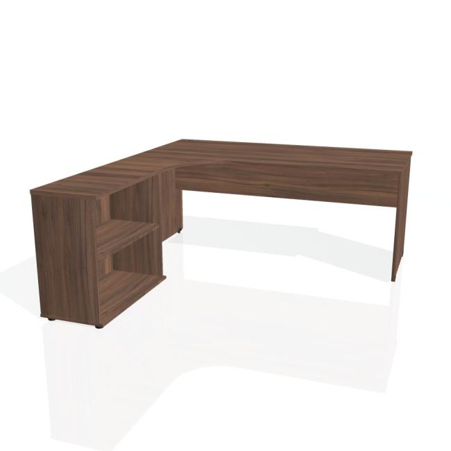 Gate desk, ergo, right, 180x75.5x200 cm, walnut/walnut