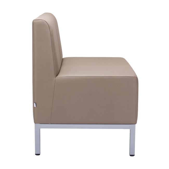 [AB010172] Three-seater Steve, fully upholstered, w. 180 cm, healthy eco leather beige KN0020, gray construction