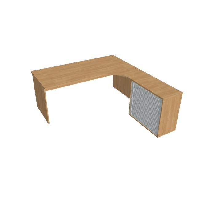 Gate desk, ergo, left, 180x75.5x200 cm, oak/oak