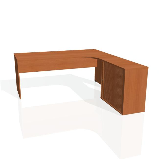Gate desk, ergo, left, 180x75.5x200 cm, cherry/cherry