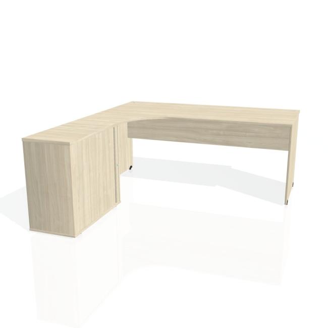Gate desk, ergo, right, 180x75.5x200 cm, agate/agate