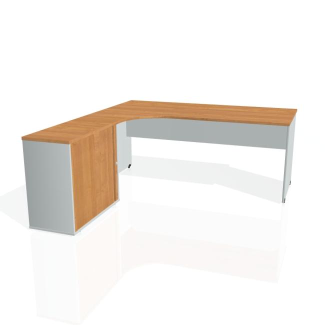 Gate desk, ergo, right, 180x75.5x200 cm, alder/grey
