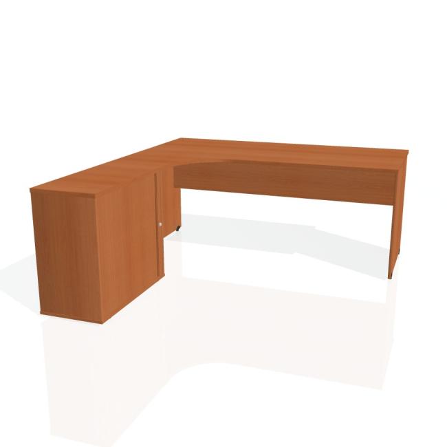 Gate desk, ergo, right, 180x75.5x200 cm, cherry/cherry