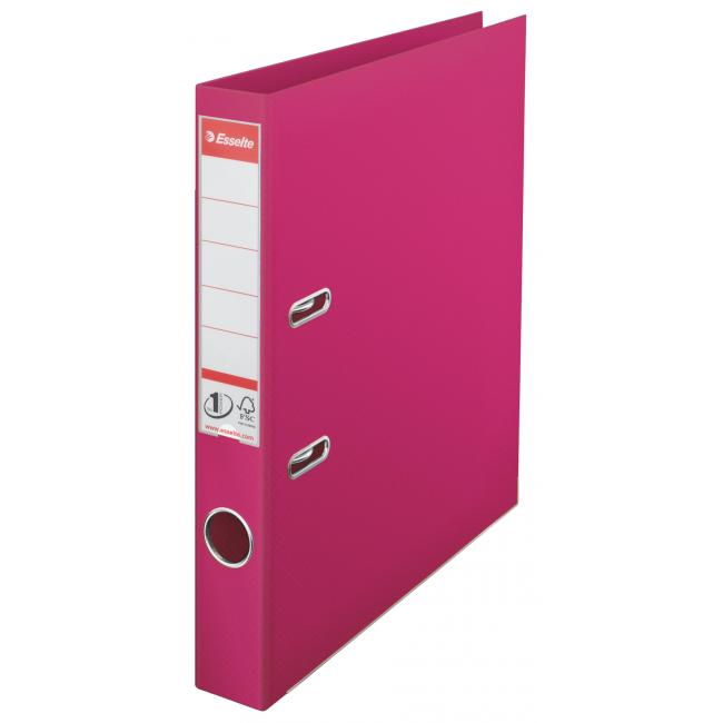 Esselte No.1 lever folder all plastic 5cm pink