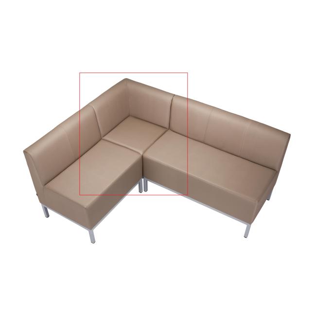 [AB010173] Rohová časť Steve, celočalúnená, š. 80 cm, zdrav. eko koža béžová KN0020, šedá konštrukcia