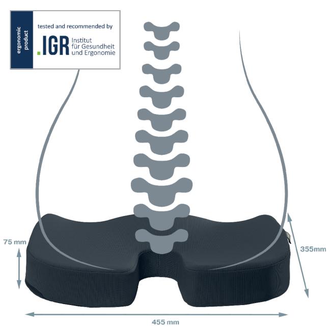 [ES840089] Seat cushion Leitz Cozy Ergo velvet gray
