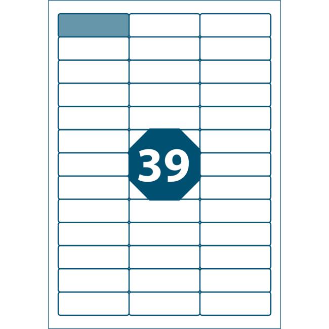 [ET150703] Labels universal A4 64x21mm red 100 sheets