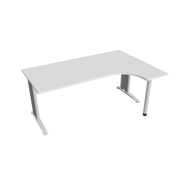 Cross desk, ergo, left, 180x75.5x120 cm, white/metal