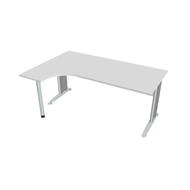 Cross desk, ergo, right, 180x75.5x120 cm, white/metal