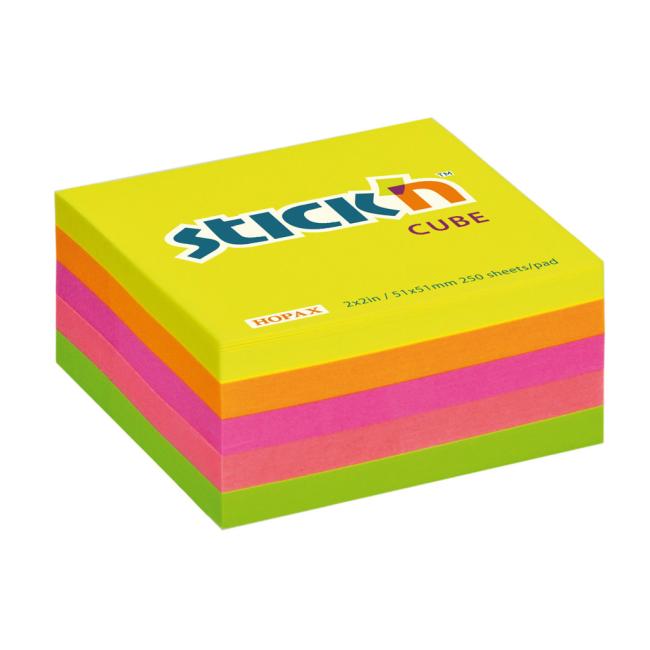 [AV021203] Stick'n Hopax mini samolepiaca podložka, 51x51 mm, neónový mix