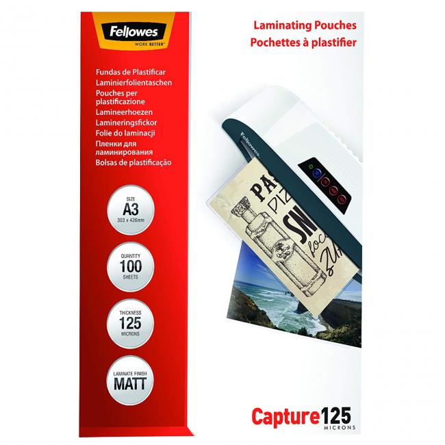 [FE532860] Laminating films Fellowes 303x426 A3 125mic matte