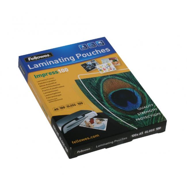 [FE535100] Laminating films Fellowes 154x216 /A5/ 100mic, glossy