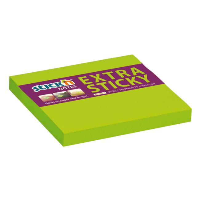 Stick'n Hopax self-adhesive pad, 76x76 mm, neon green