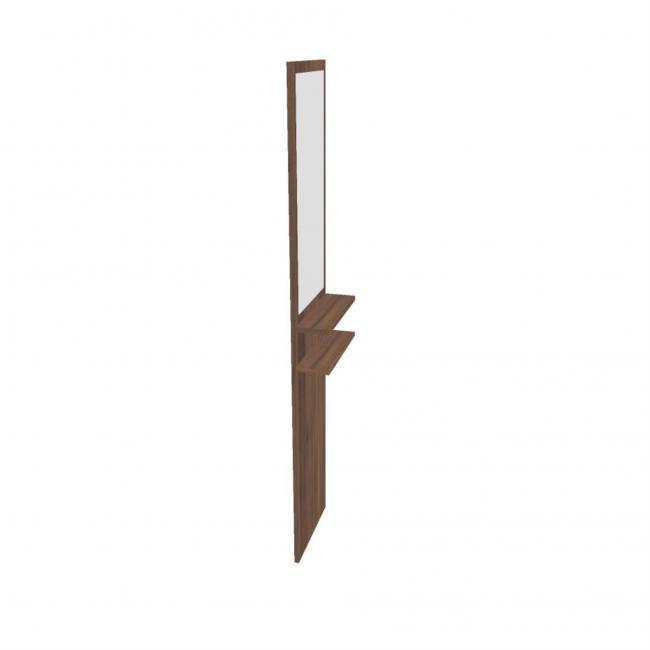Hobis storage wall with mirror, 185 cm, walnut