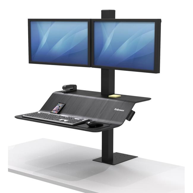 Positionable stand Sit-Stand Lotus VE for 2 monitors