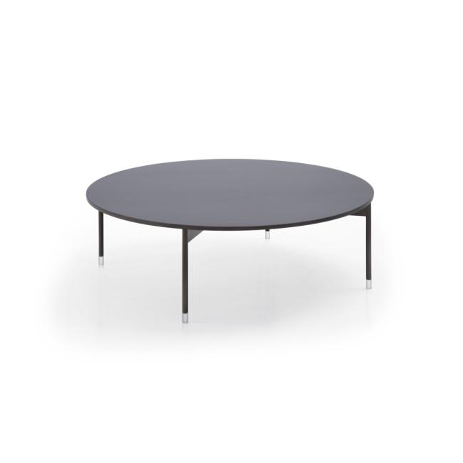 [FL000107] Chic CR40 coffee table, d 80cm, h 25cm, tempered glass, black metal frame
